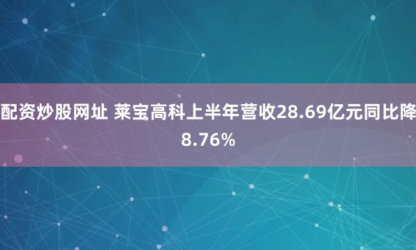 配资炒股网址 莱宝高科上半年营收28.69亿元同比降8.76%